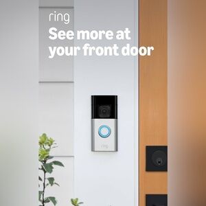 Brand New Ring Video Doorbell In Satin Nickel and Black- 720p HD Open Box